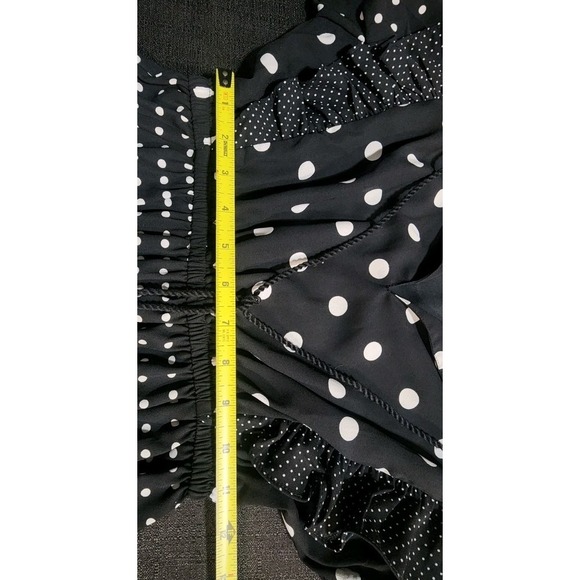 Zara Women Dress Contrast Polka Dots Ruffle Party Midi Sz XS‎ Black White NEW - Picture 11 of 11